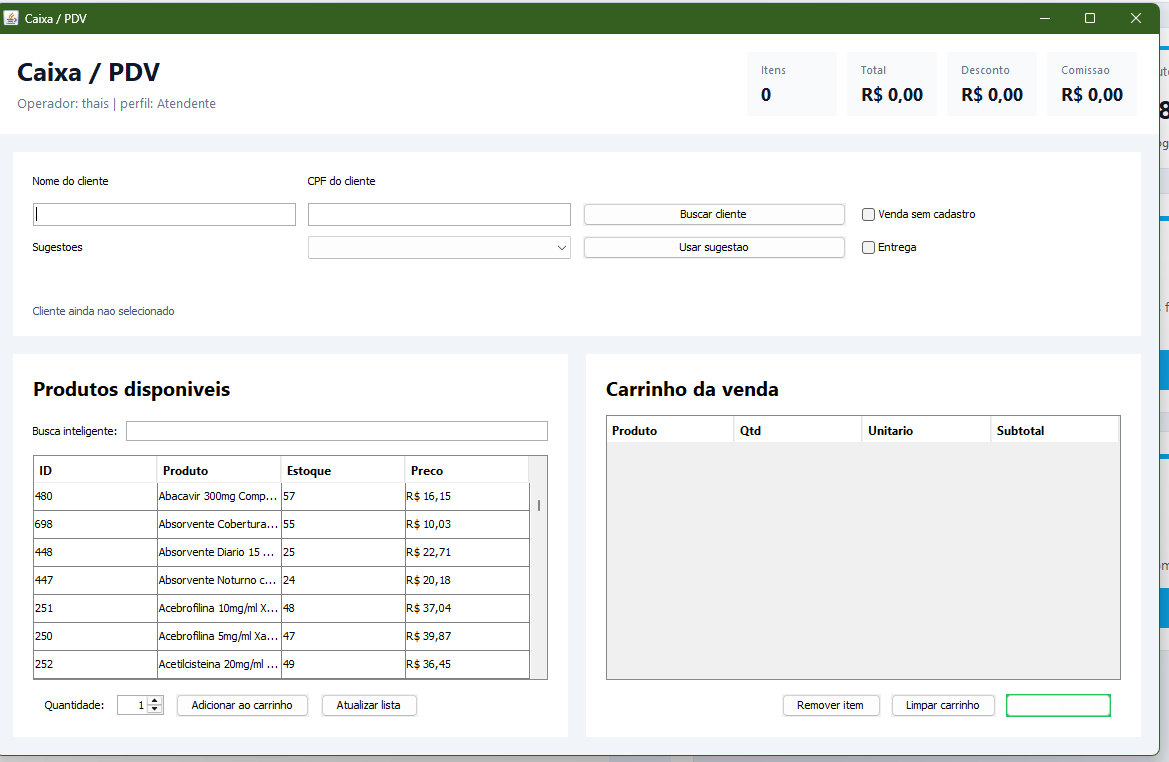 Print do Sistema de Farmácia - PDV